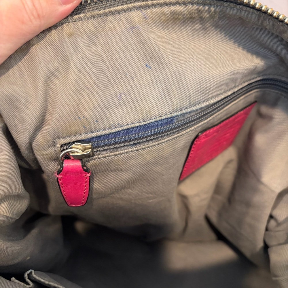 Coach Legacy Molly Large 2012 Gray Pebbled Leather Satchel Pink Zip 20201 - Picture 10 of 12